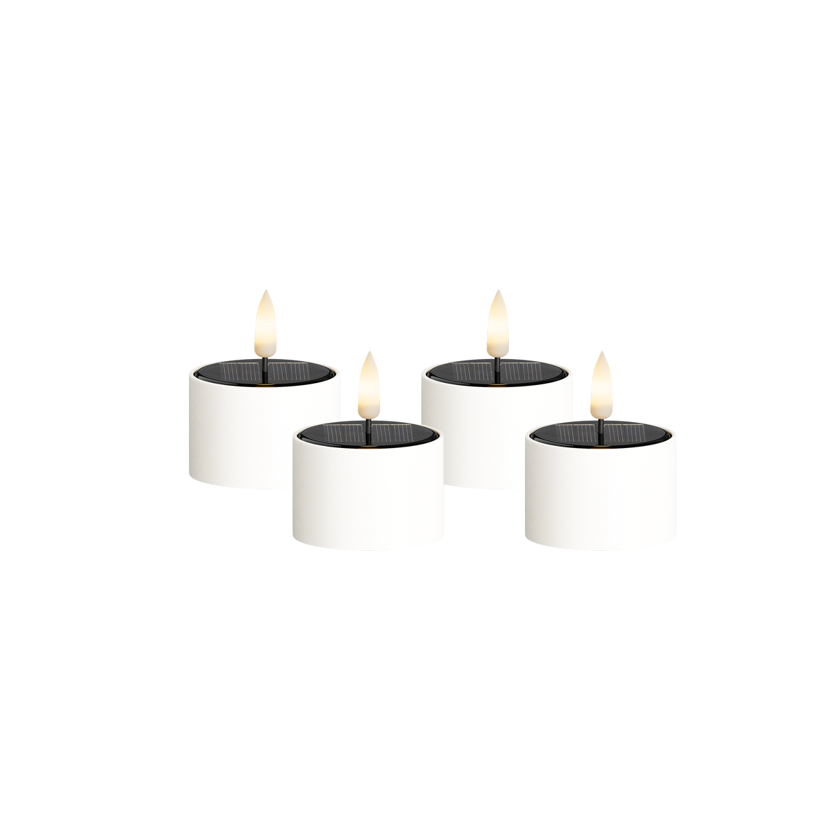 Saulės elementų LED Arbatinė lemputė 4 vnt, Ø 5,3 x 3,5 cm Balta