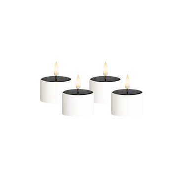 Saulės elementų LED Arbatinė lemputė 4 vnt, Ø 5,3 x 3,5 cm Balta