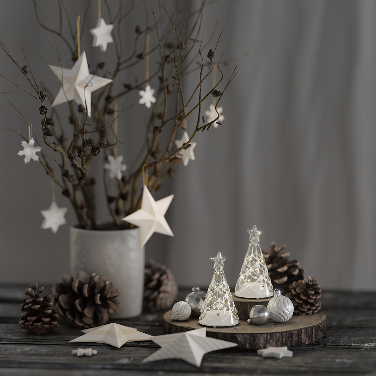 Deluxe Homeart Juletre i glass 2 stk 1