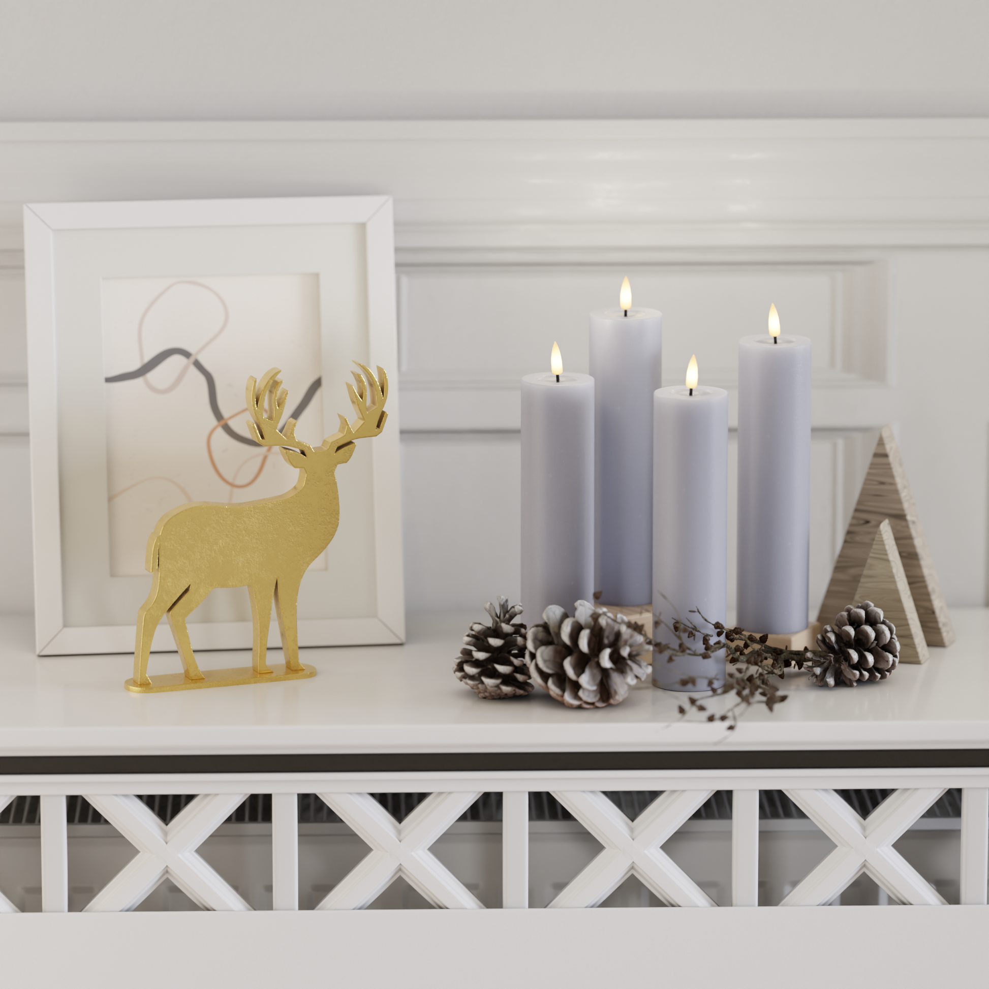 Deluxe Homeart Συσκευασία φωτός μπλοκ LED - Ξεθωριασμένο μπλε - 4 τεμάχια 5 x 20 cm 2