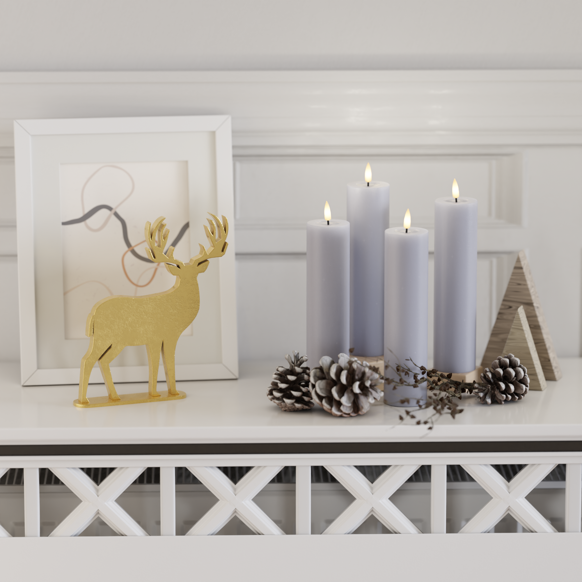 Deluxe Homeart Συσκευασία φωτός μπλοκ LED - Ξεθωριασμένο μπλε - 5 x 12,5 + 15 + 20 2