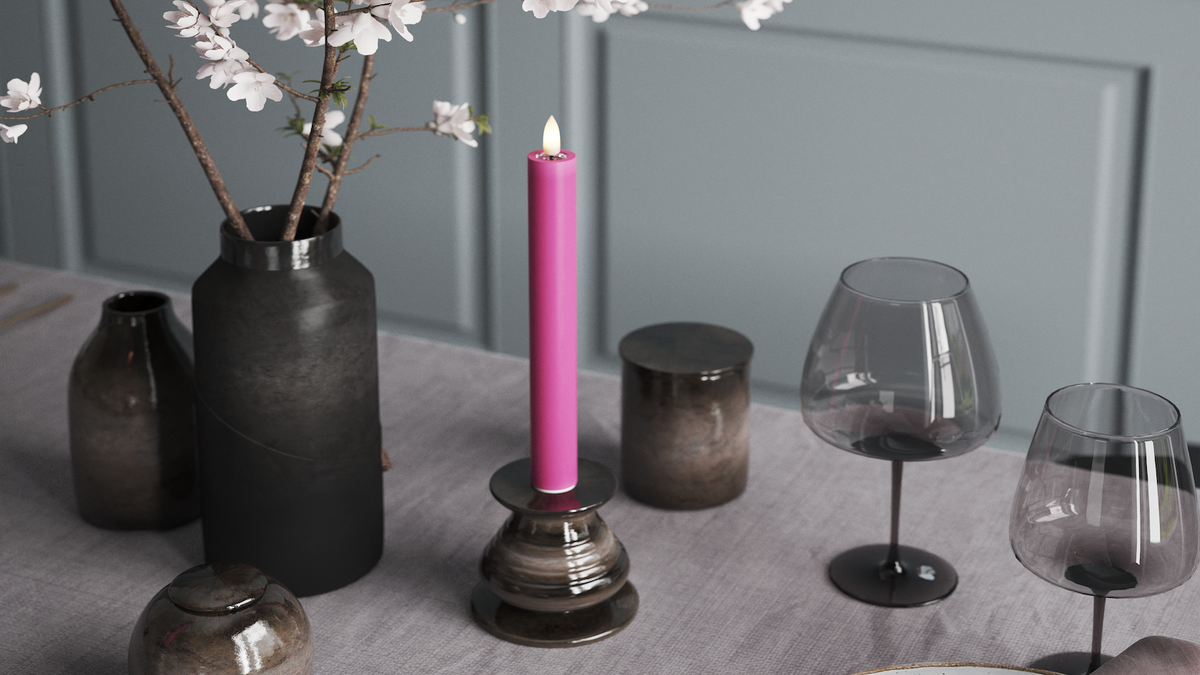 LED Kronlys med naturtro LED flamme