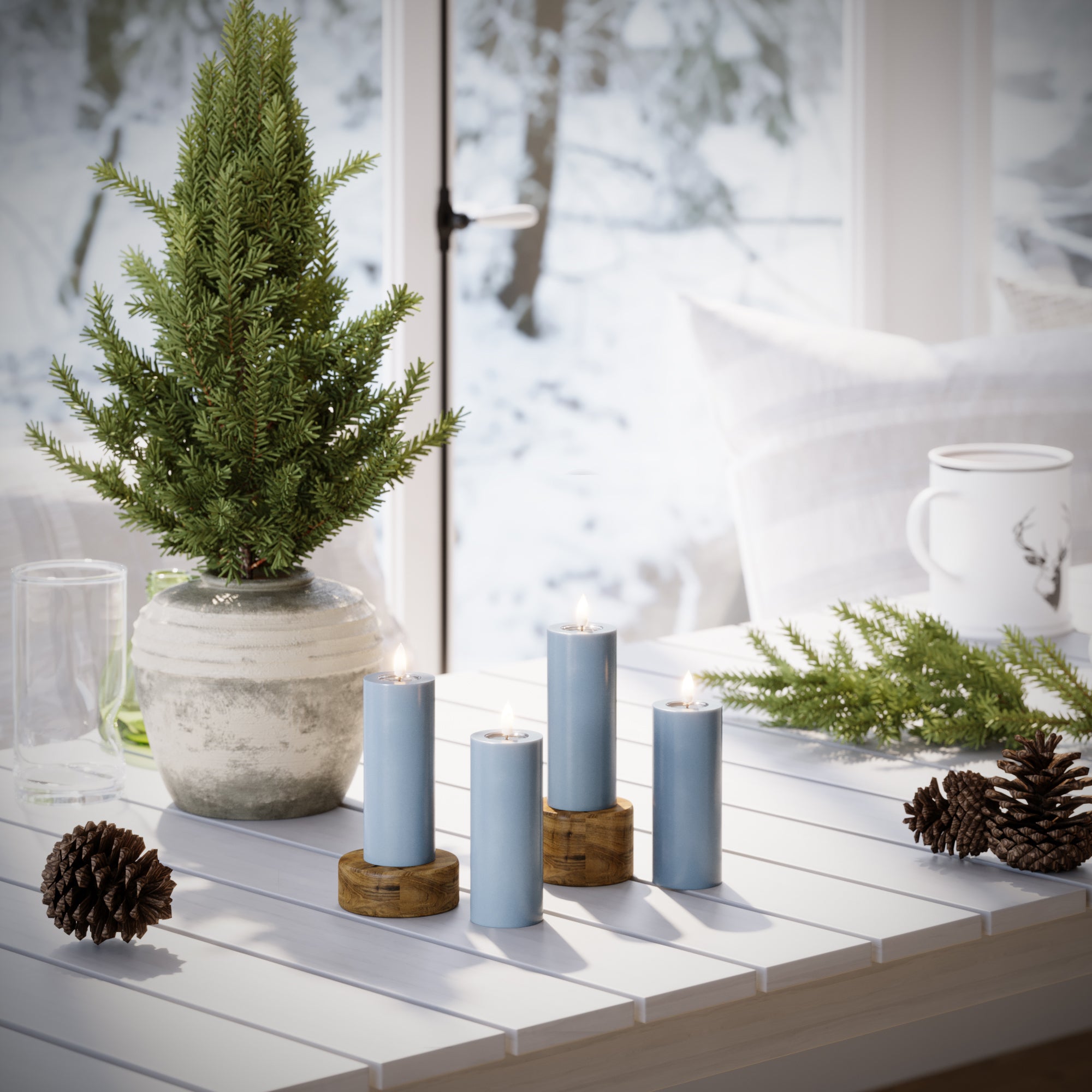 Φωτιστικό μπλοκ LED Ø 5 x 12,5 cm Παγωμένο μπλε - 4 τεμ