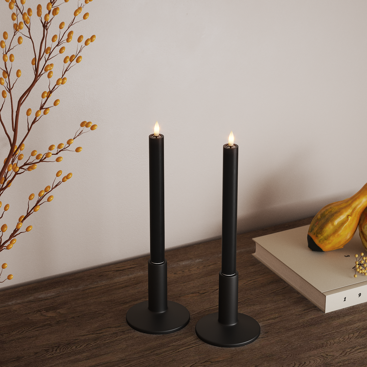 Deluxe Homeart LED φωτιστικό κορώνας 2 τμχ, Ø 2 x 24 cm Μαύρο Φως κορώνας LED 3