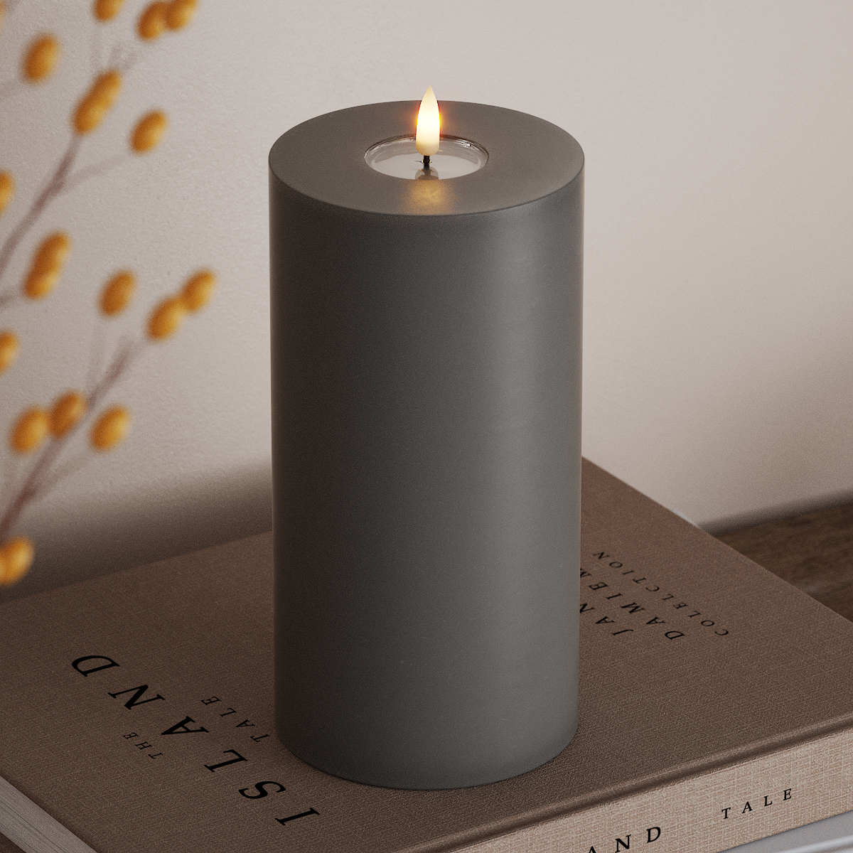 Deluxe Homeart LED blokové světlo Ø 10 x 20 cm Šedá LED blokové světlo 3