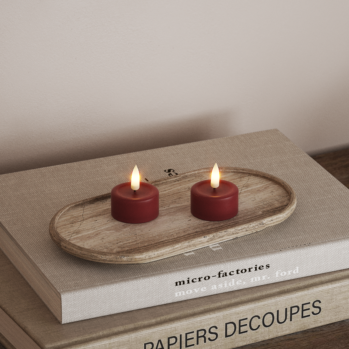 Deluxe Homeart LED Värmeljus 2 stycken Bordeaux LED Värmeljus 3