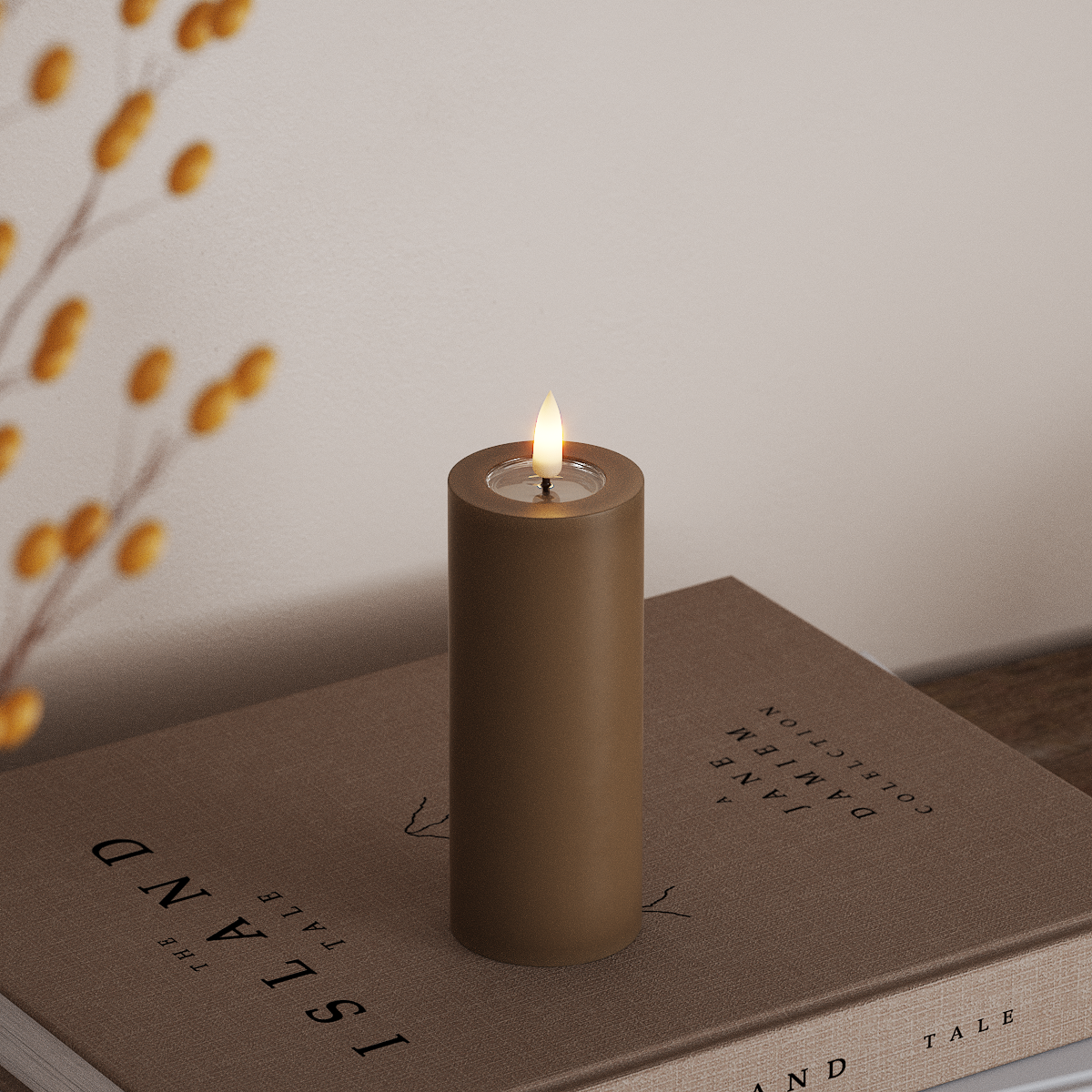 Deluxe Homeart Φωτιστικό μπλοκ LED Ø 5 x 12,5 cm Καραμέλα Φως μπλοκ LED 3