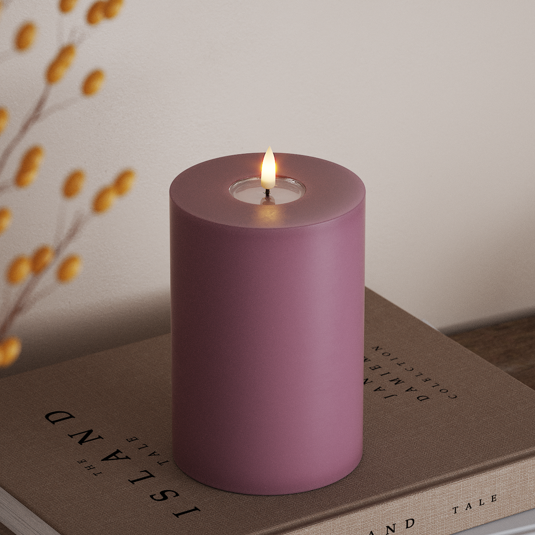 Deluxe Homeart LED plokkvalgusti Ø 10 x 15 cm Helelilla LED-ploki tuli 4