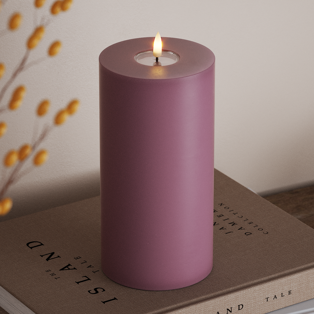 Deluxe Homeart LED plokkvalgusti Ø 10 x 20 cm Helelilla LED-ploki tuli 4