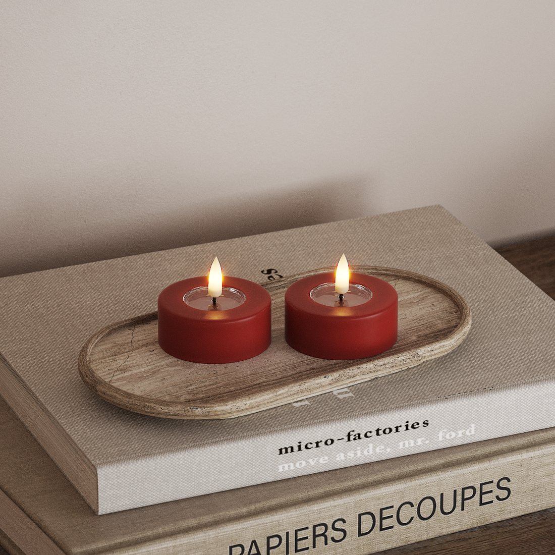 Deluxe Homeart LED Jumbo Fyrfadslys 2 stk. Store Rød LED jumbo fyrfadslys 4