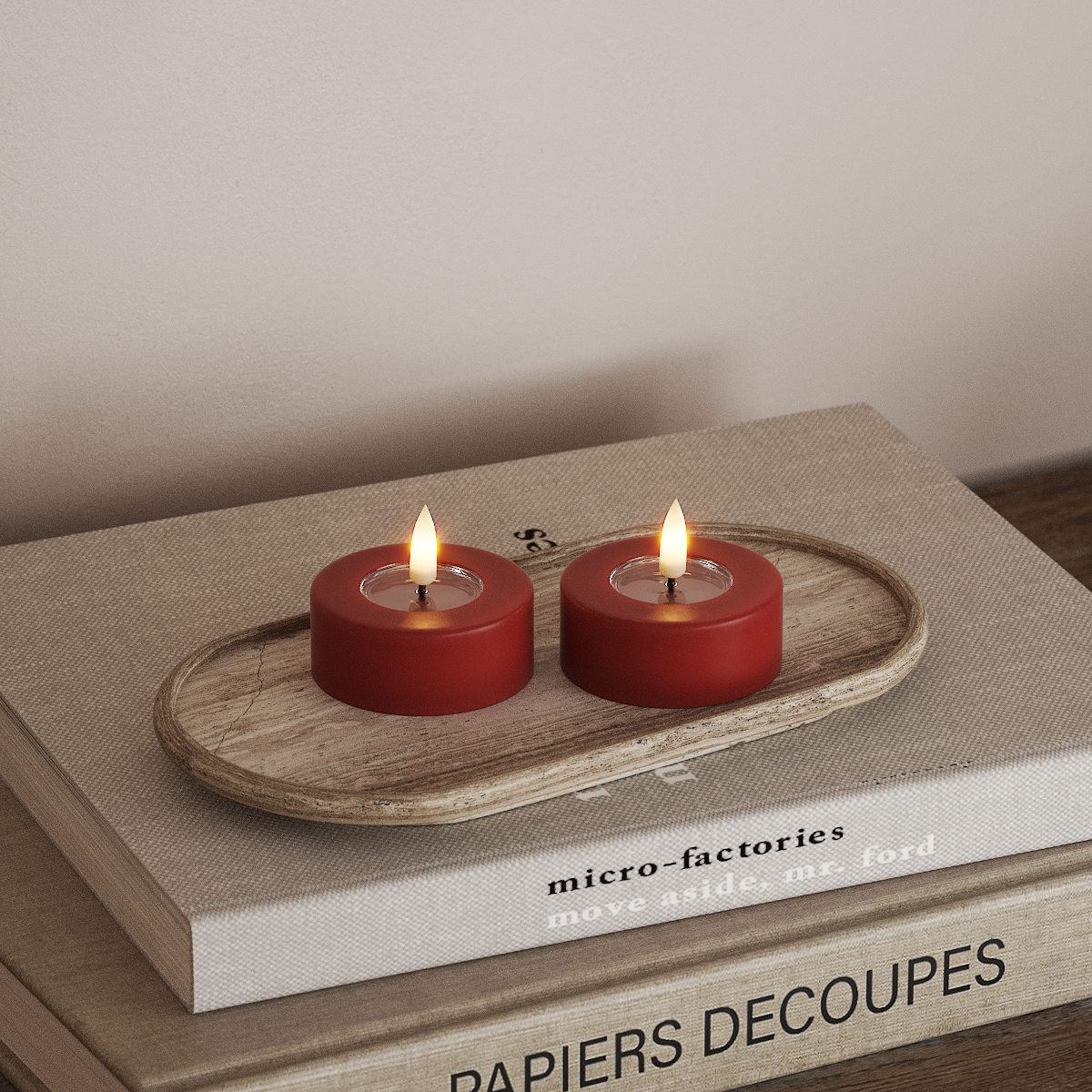 Deluxe Homeart LED Jumbo Värmeljus 2 stycken Large Röd LED jumbo Värmeljus 3