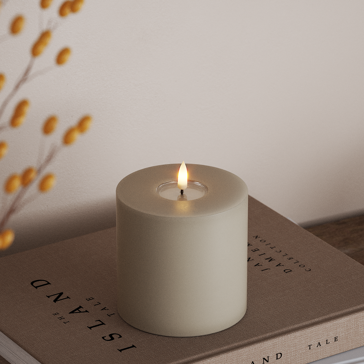 Deluxe Homeart LED blokinis šviestuvas Ø 10 x 10 cm Smėlio spalvos LED bloko lemputė 3