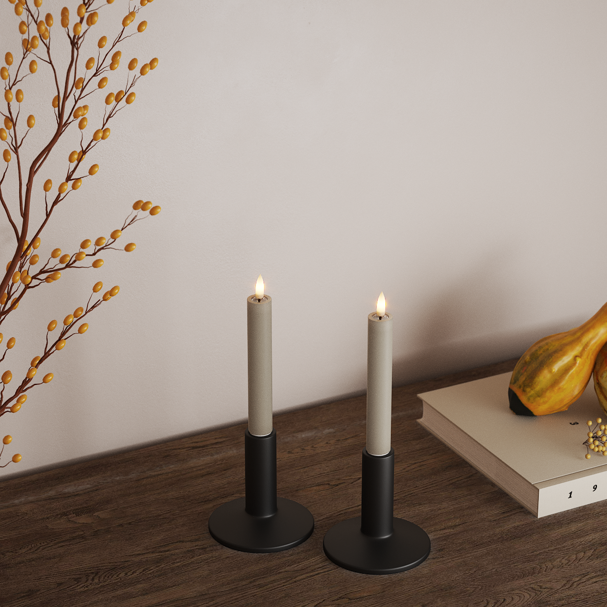 Deluxe Homeart LED φωτιστικό κορώνας 2 τμχ, Ø 2 x 15 cm Άμμος Φως κορώνας LED 3