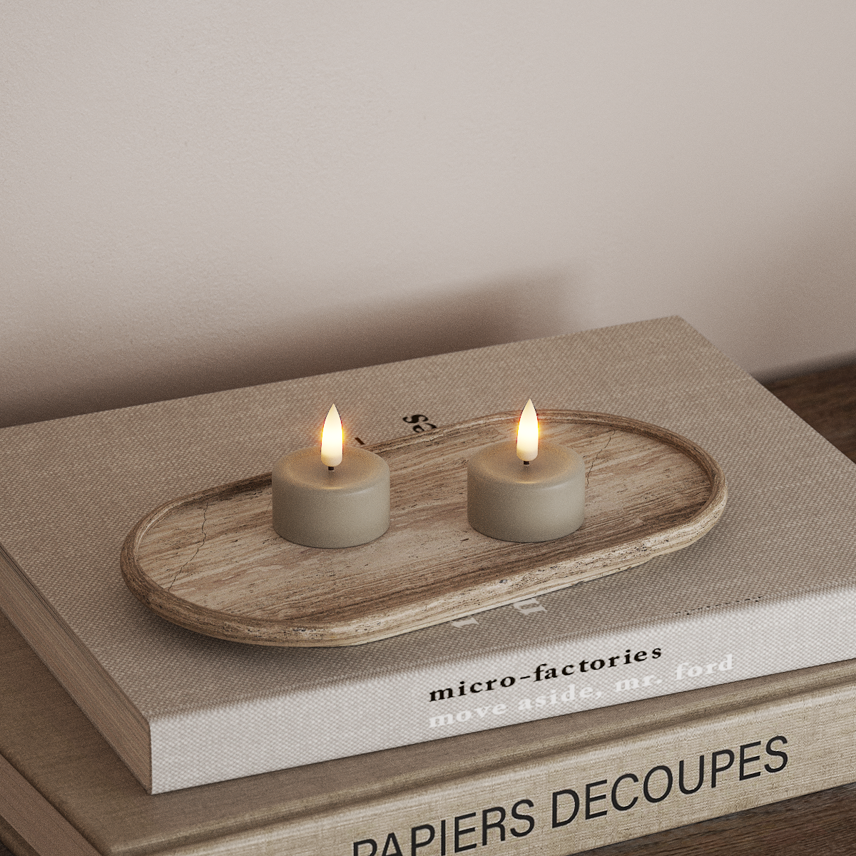 Deluxe Homeart LED arbatos lemputė 2 vnt. Smėlio spalvos LED arbatos lemputė 3