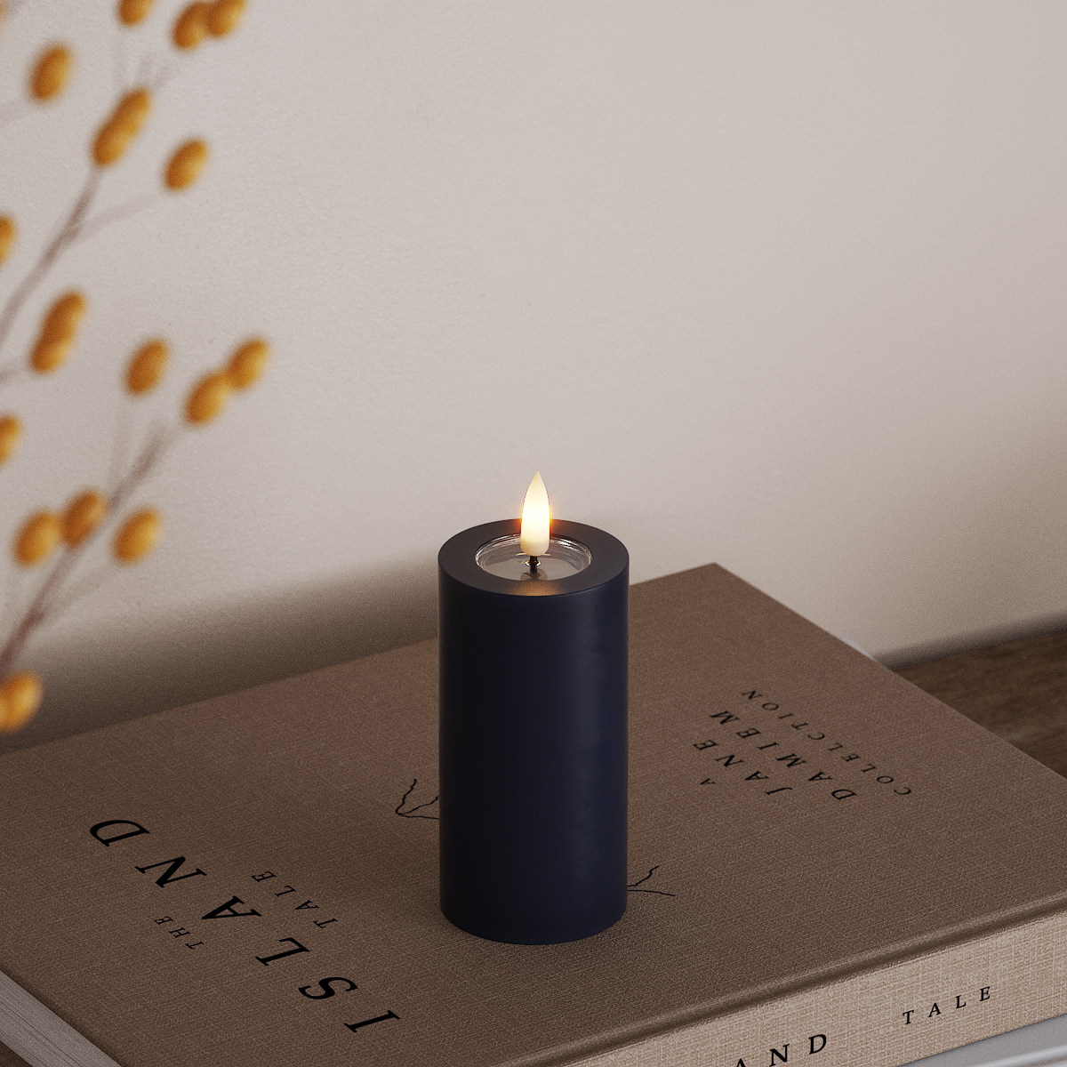 Deluxe Homeart Φωτιστικό μπλοκ LED Ø 5 x 10 cm Βασιλικό μπλε Φως μπλοκ LED 3