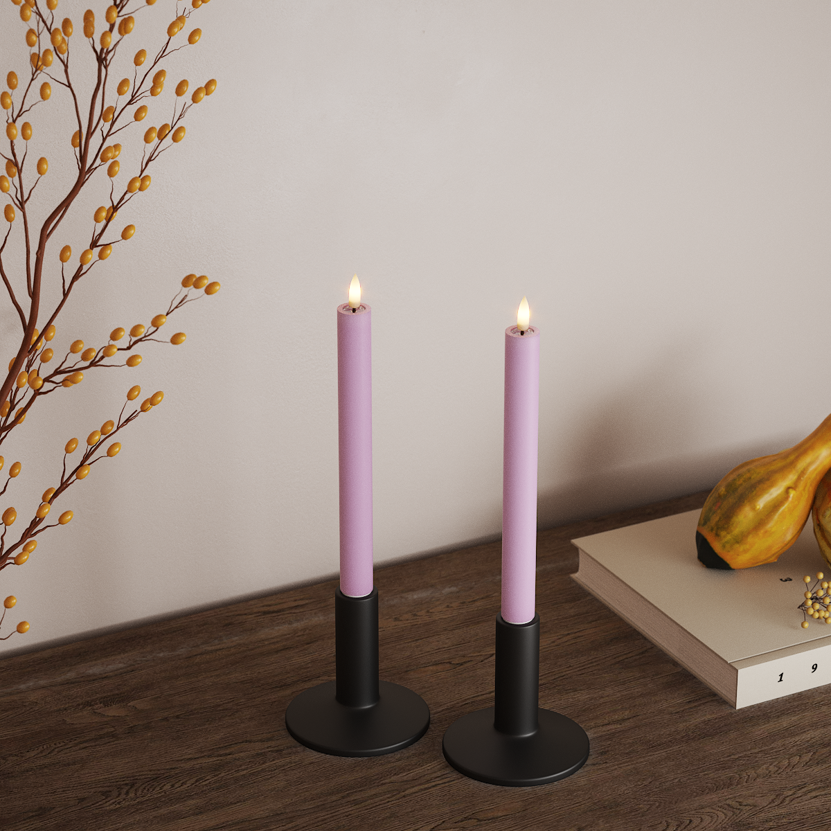 Deluxe Homeart LED φωτιστικό κορώνας 2 τμχ, Ø 2 x 24 cm Λεβάντα Φως κορώνας LED 3