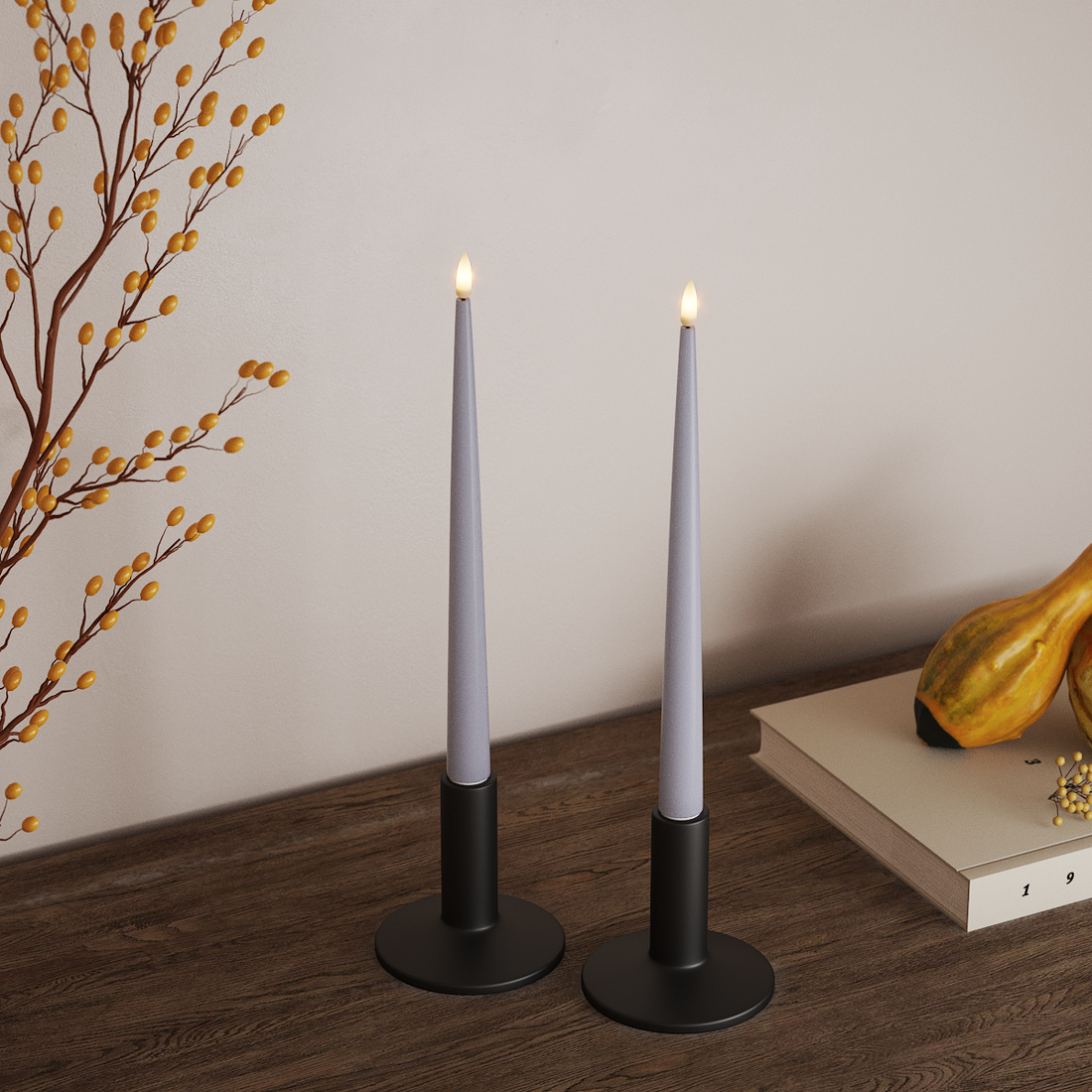 Deluxe Homeart LED Ljus Med Lack med Lack, 2 st 28 cm Stövet blå LED Ljus Med Lack 4