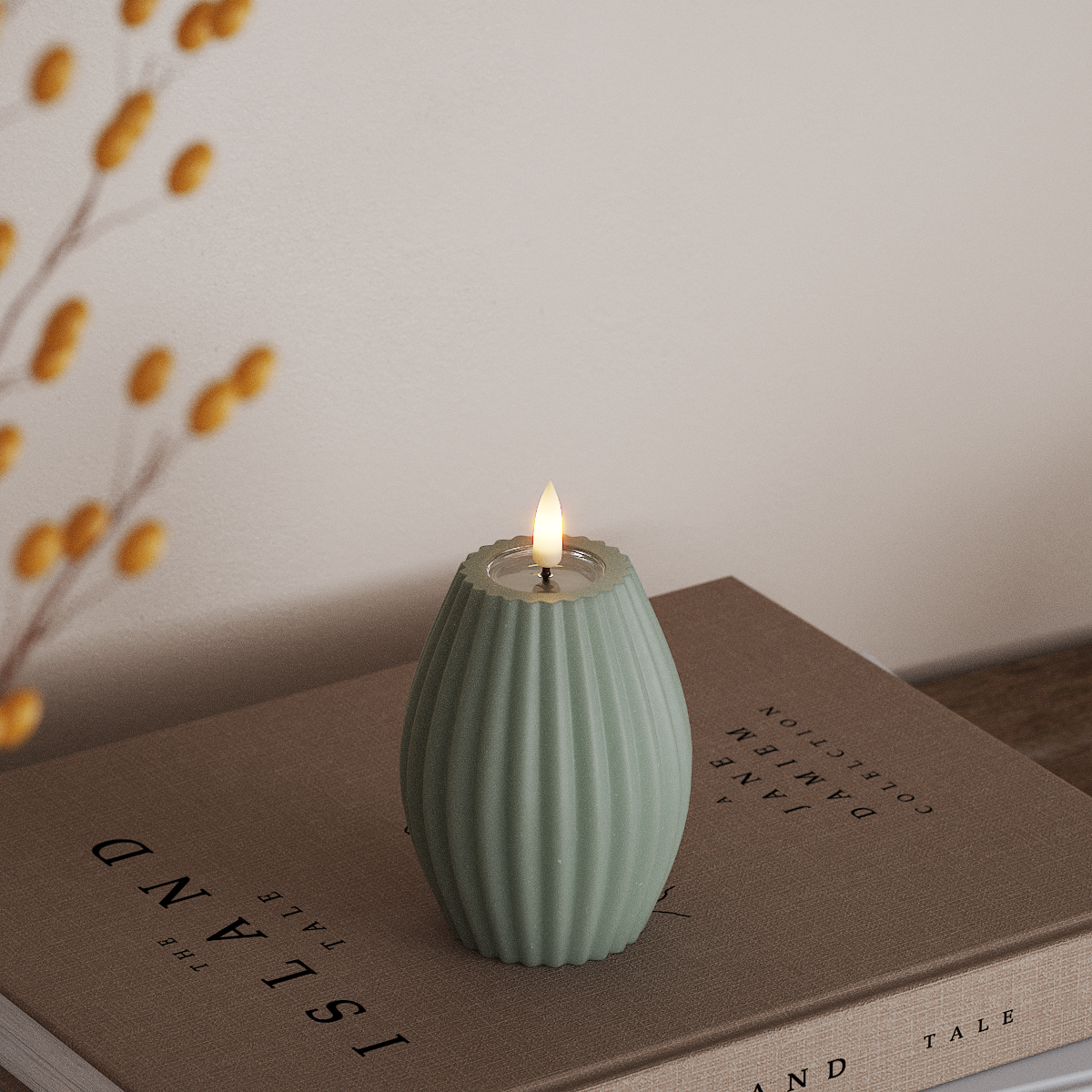 Deluxe Homeart Φωτισμός αυλακιού LED D 7,5 x Υ 10 cm Φασκόμηλο πράσινο Φως αυλακιού LED 3