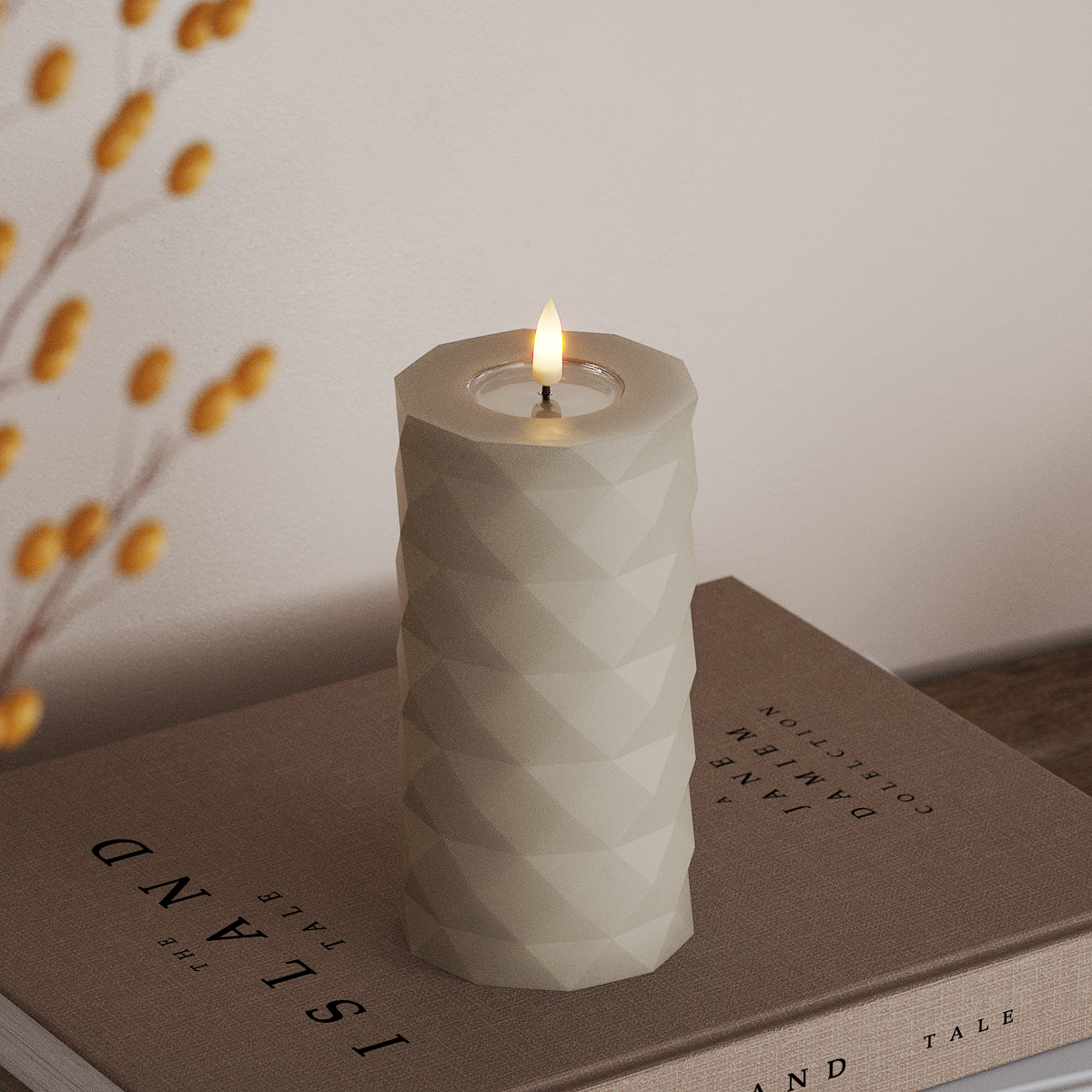 Deluxe Homeart Square Φωτιστικό μπλοκ LED Ø 7,5 x 15 cm Άμμος LED Square 3