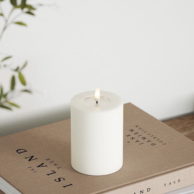 Deluxe Homeart Φωτιστικό μπλοκ LED Ø 7,5 x 10 cm Λευκό