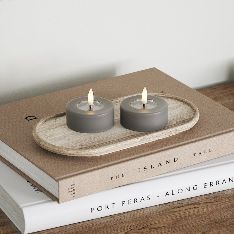 Deluxe Homeart LED Jumbo Värmeljus 2 stycken (stora) Karamell