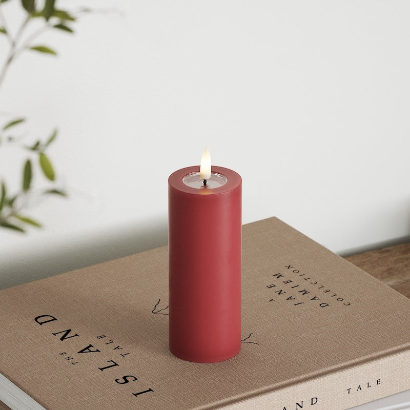 Deluxe Homeart LEDs Vela pilar Ø5 x 12,5cm Bordeaux
