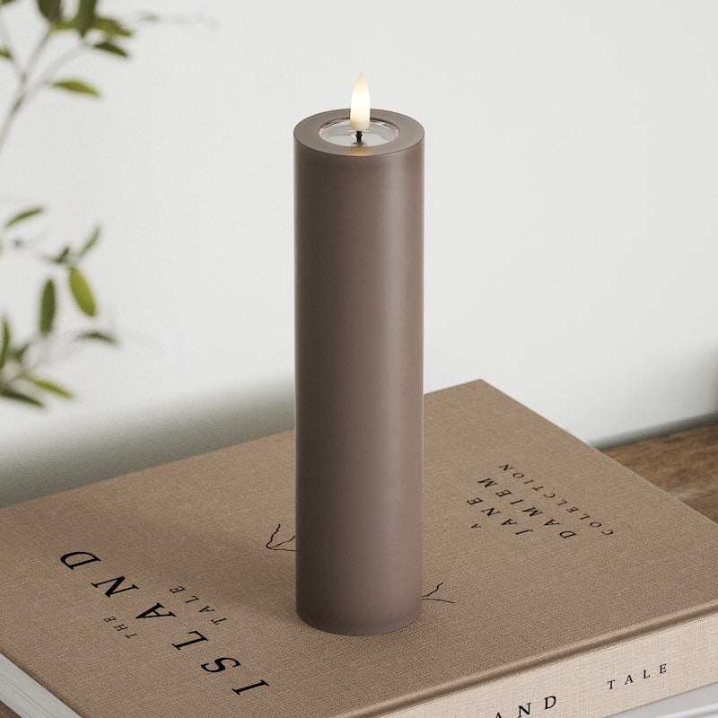 Deluxe Homeart Φωτιστικό μπλοκ LED Ø 5 x 20 cm Μόκα