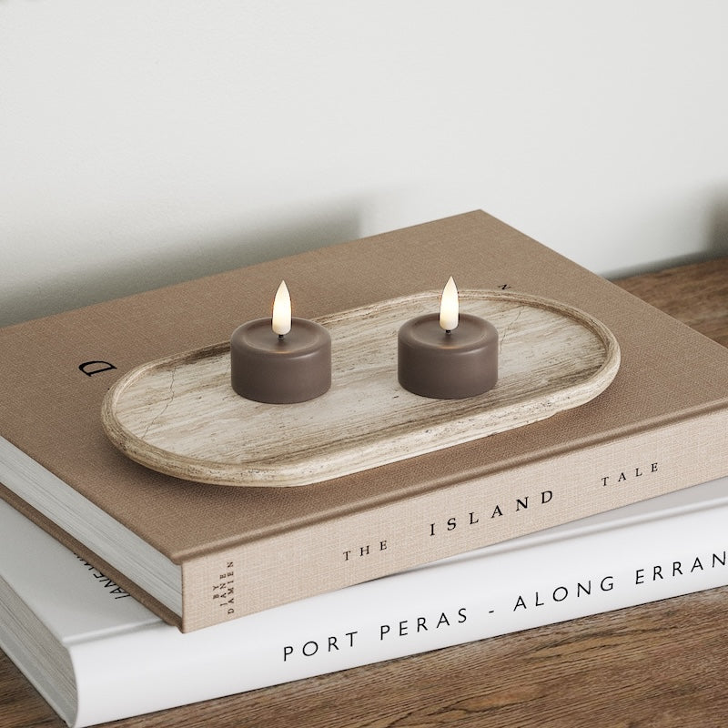 Deluxe Homeart LED Telys 2 stk. Mokka