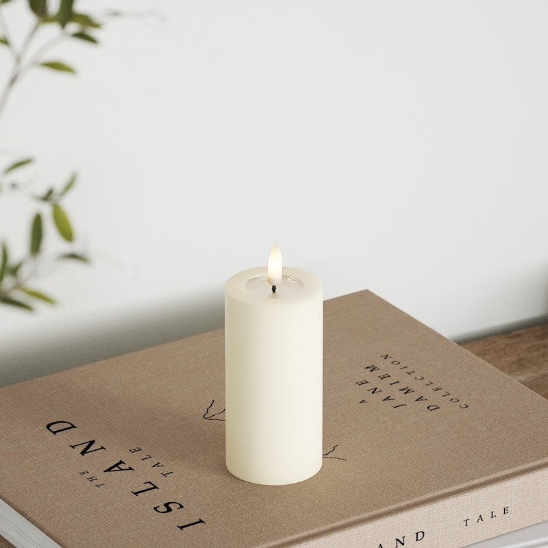 Deluxe Homeart LED Blockljus Ø 5 x 10 cm Kräm