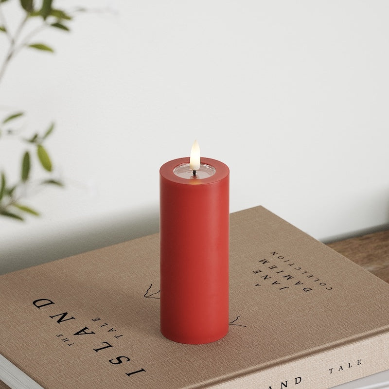 Deluxe Homeart LEDs Vela pilar Ø5 x 12,5cm Vermelho