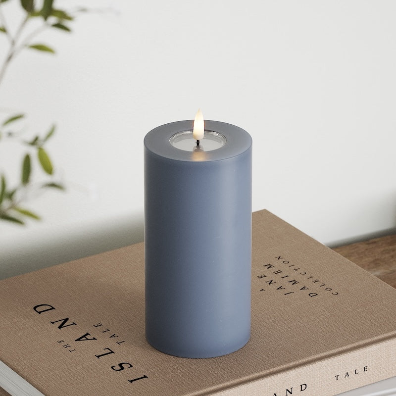 Deluxe Homeart LED blokové světlo Ø 7,5 x 15 cm Ledově modrá