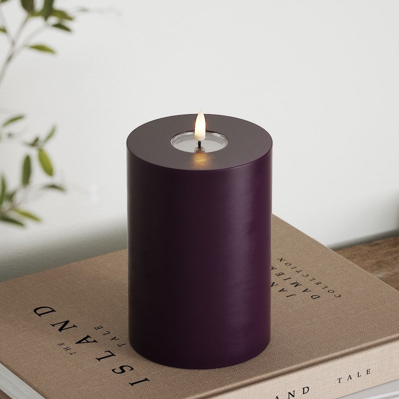 Deluxe Homeart LED blokové světlo Ø 10 x 15 cm Tmavě fialová