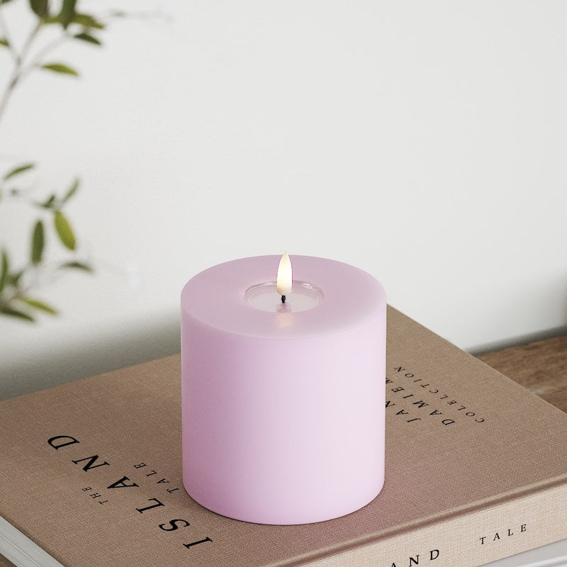 Deluxe Homeart LED Blockljus Ø 10 x 10 cm Lavendel