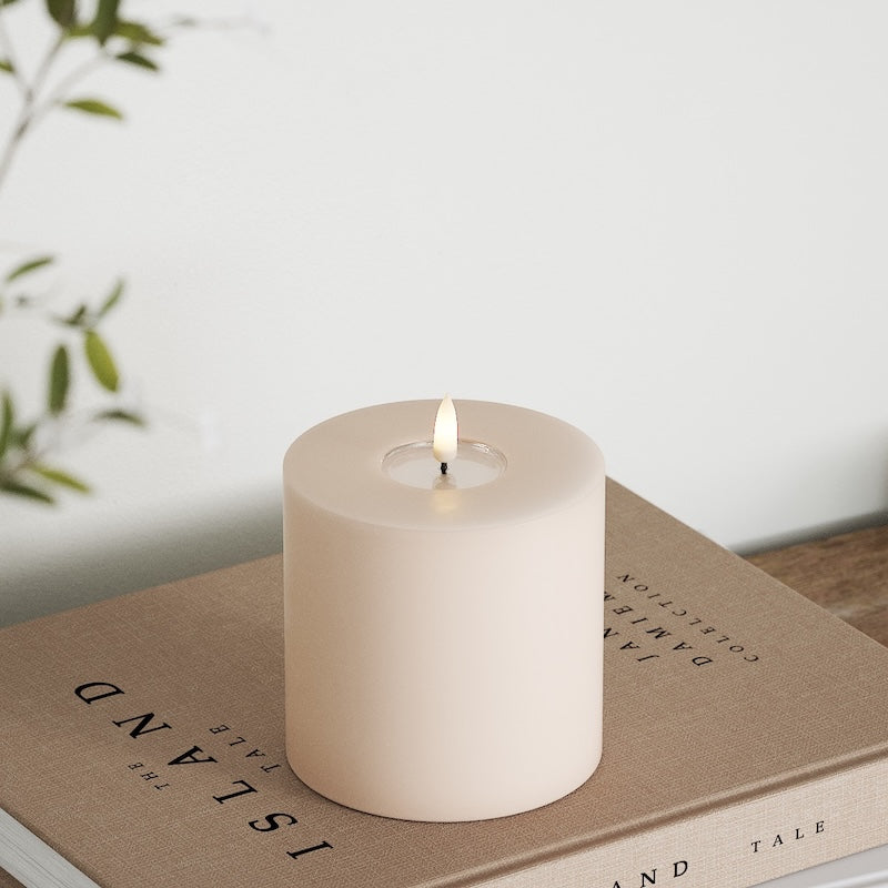 Deluxe Homeart LED Blockljus Ø 10 x 10 cm Rose