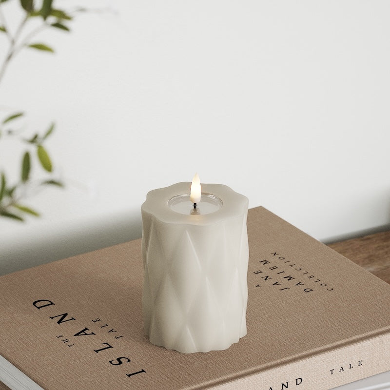 Deluxe Homeart Harlequin Φωτιστικό μπλοκ LED Ø 7,5 x 10 cm Άμμος