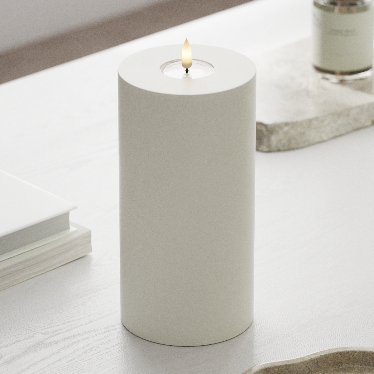 Deluxe Homeart LED blokové světlo Ø 10 x 20 cm Bílá LED blokové světlo 1