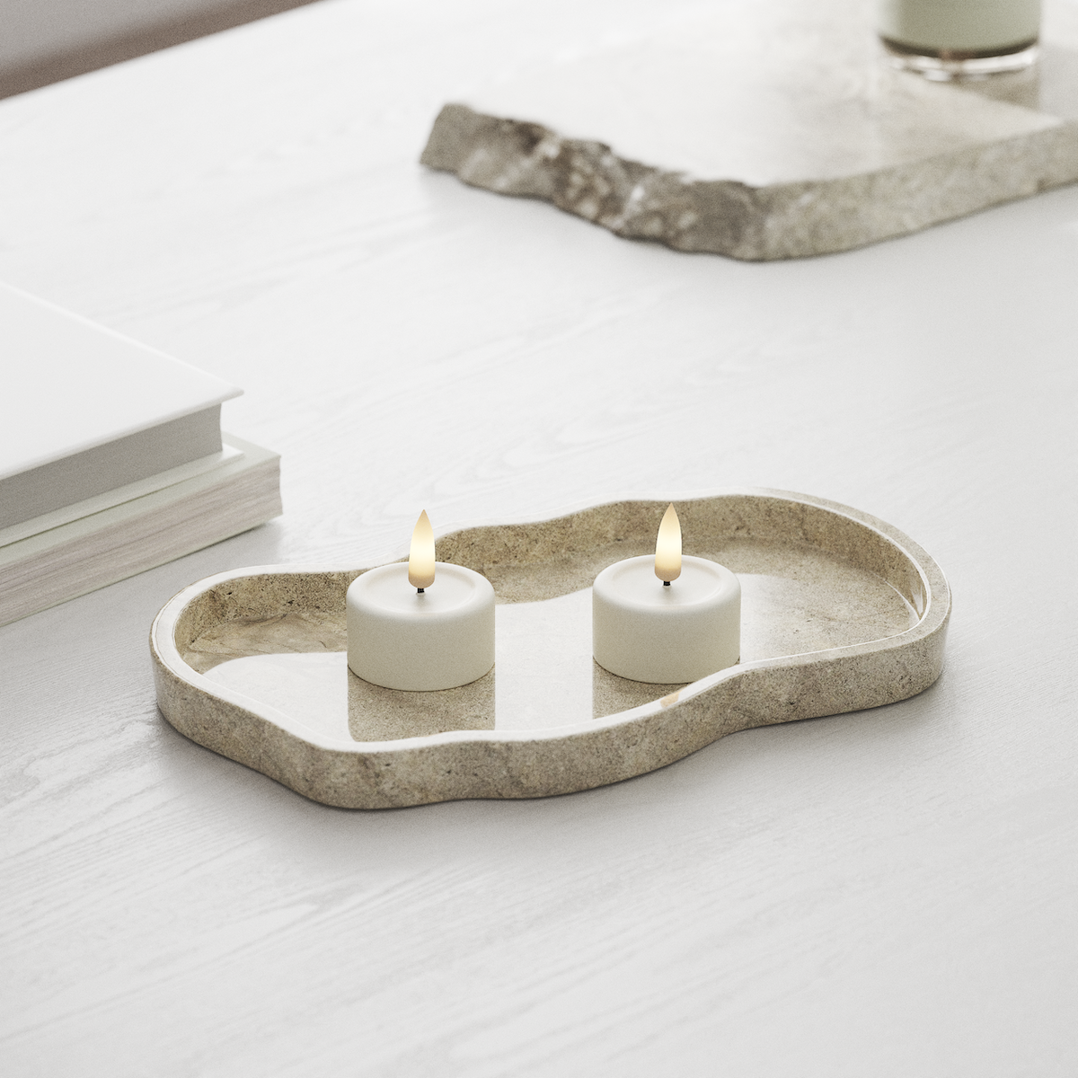 Deluxe Homeart LED-teeküünal 2 tk. Valge LED-teeküünal 1