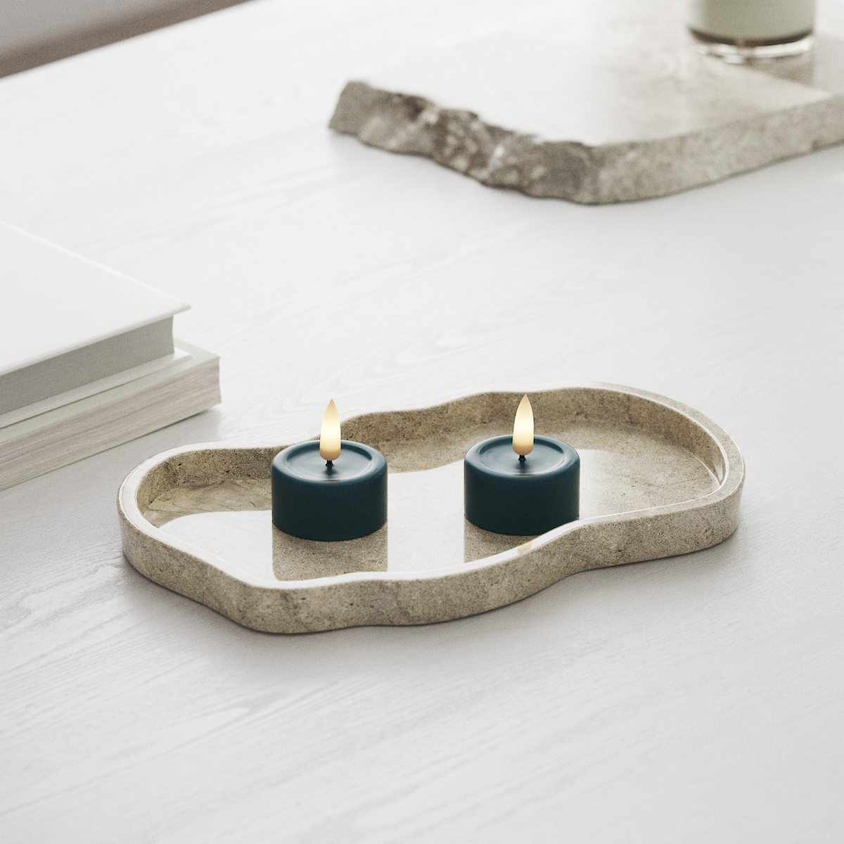 Deluxe Homeart LEDs Vela de chá 2 peças Azul petróleo LEDs Vela de chá 1