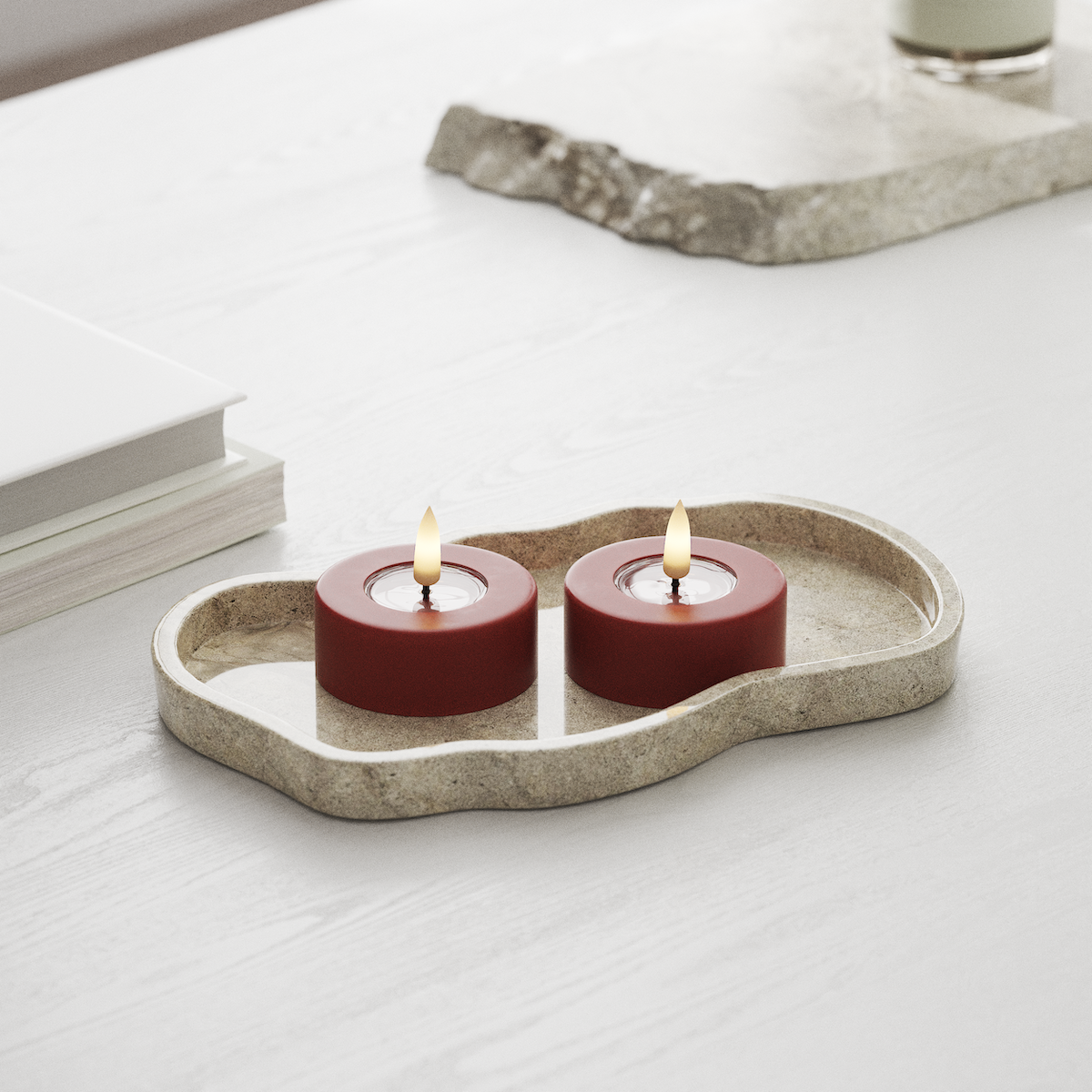 Deluxe Homeart LED Jumbo Värmeljus 2 stycken Large Röd LED jumbo Värmeljus 1