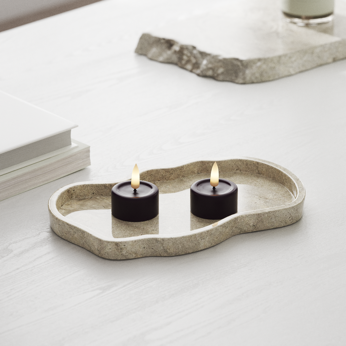 Deluxe Homeart LED Fyrfadslys 2 stk. Mørkelilla LED fyrfadslys 1