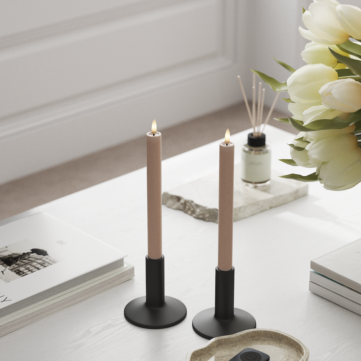 Deluxe Homeart LED φωτιστικό κορώνας 2 τμχ, Ø 2 x 24 cm Ροζ Φως κορώνας LED 1