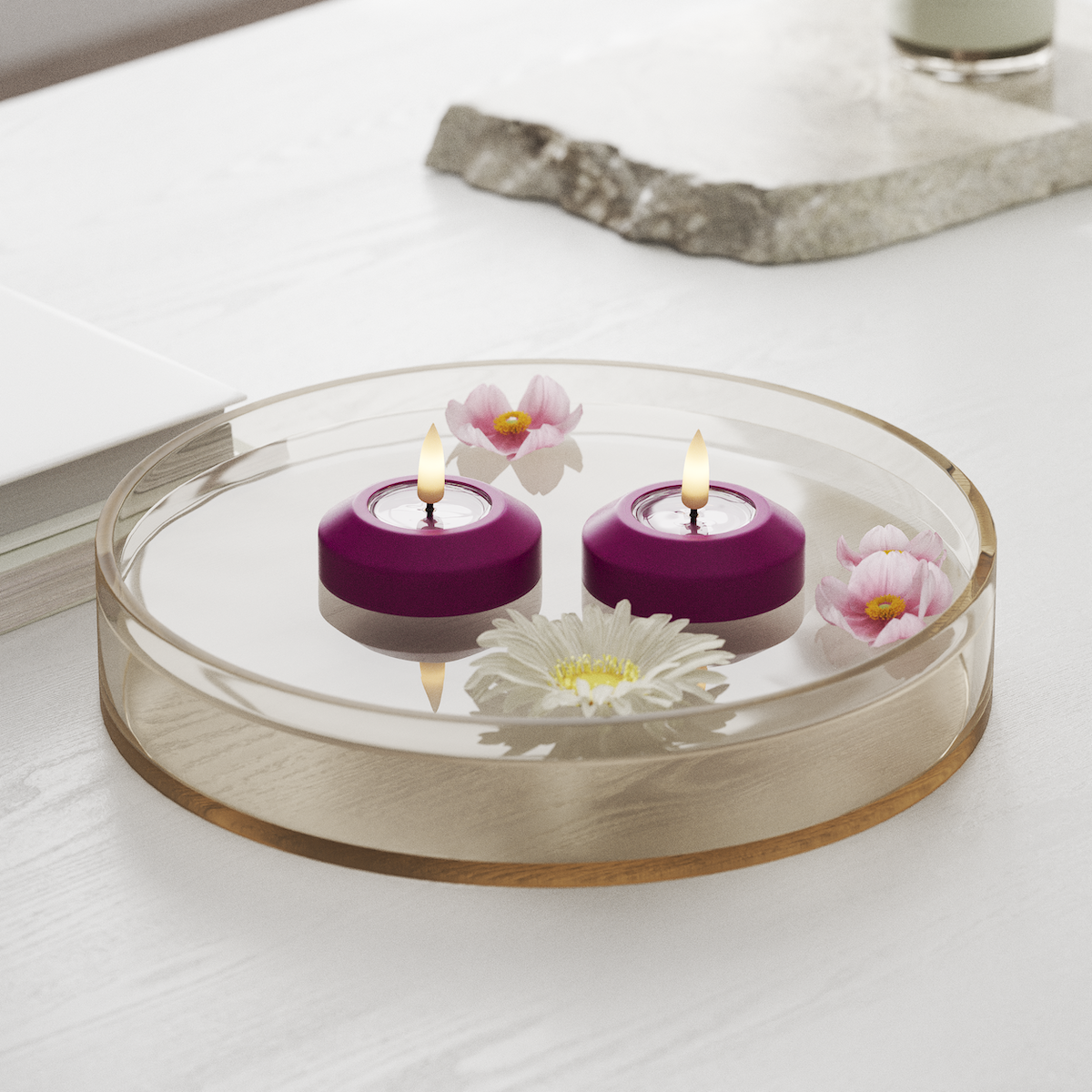 Deluxe Homeart LED plaukiojantis šviestuvas Ø 6,1 cm 2 vnt Violetinė plūduriuojanti LED lemputė 1