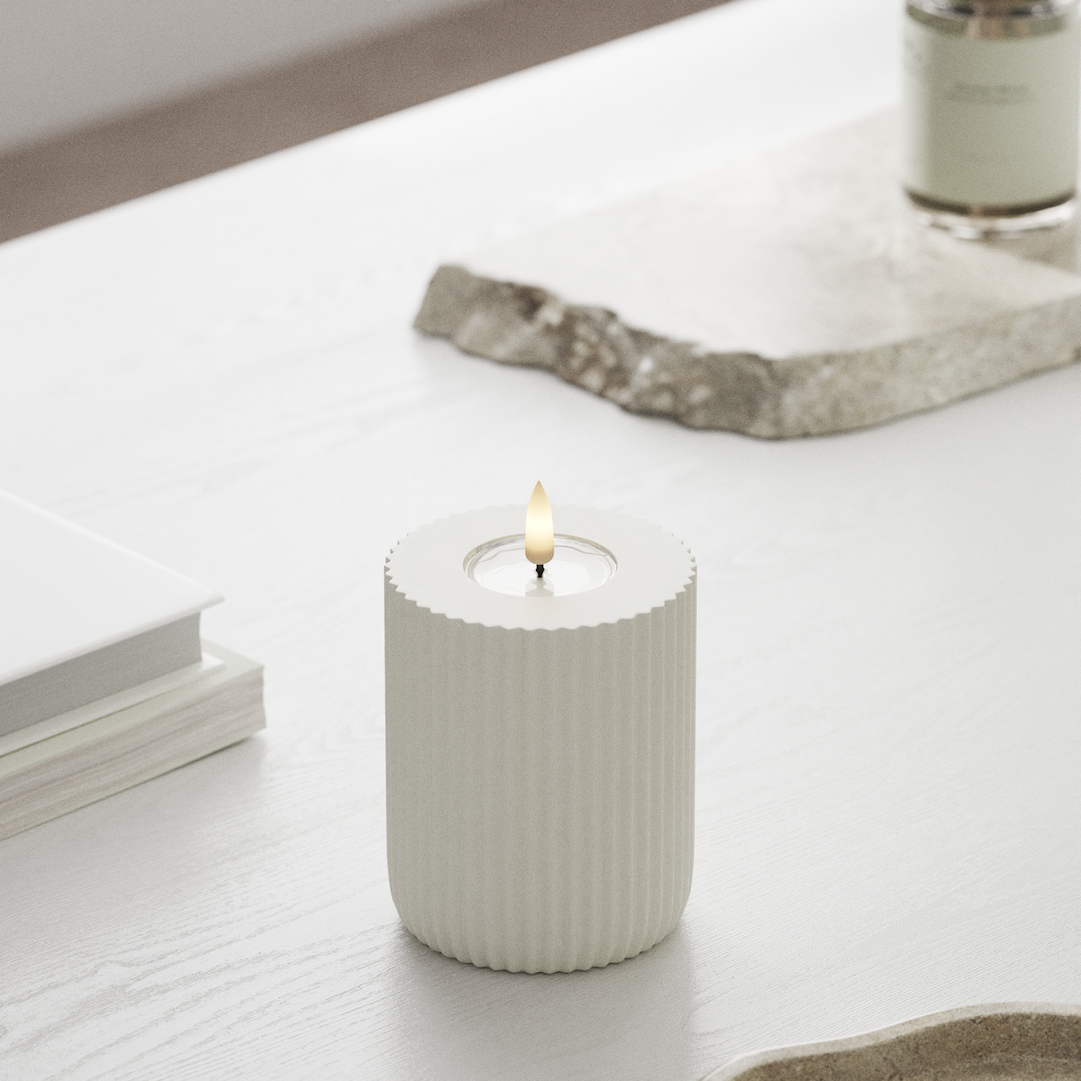 Deluxe Homeart Solid Stripe LED Block šviestuvas Ø 8 X 10 cm Balta LED forma 1