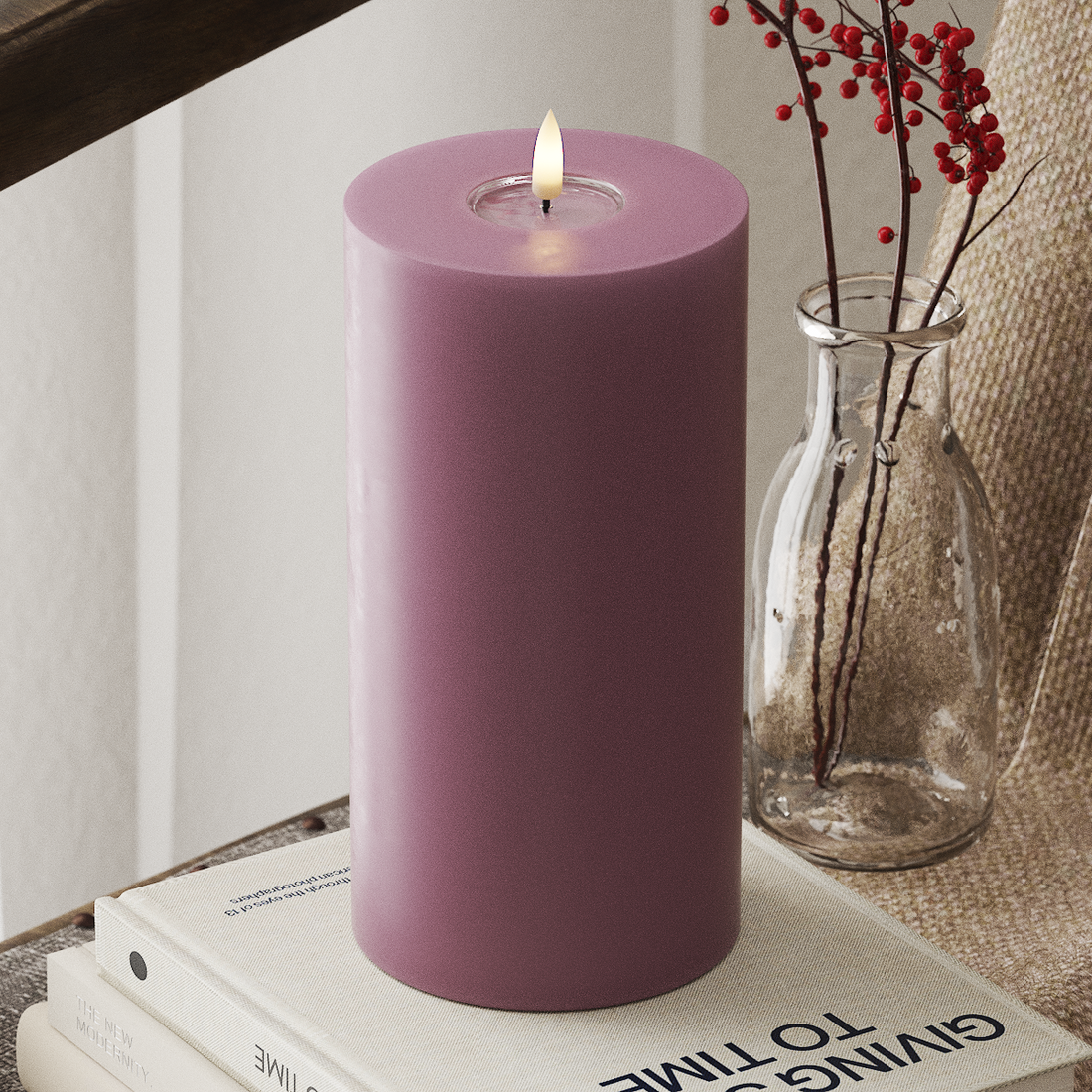 Deluxe Homeart LED plokkvalgusti Ø 10 x 20 cm Helelilla LED-ploki tuli 4