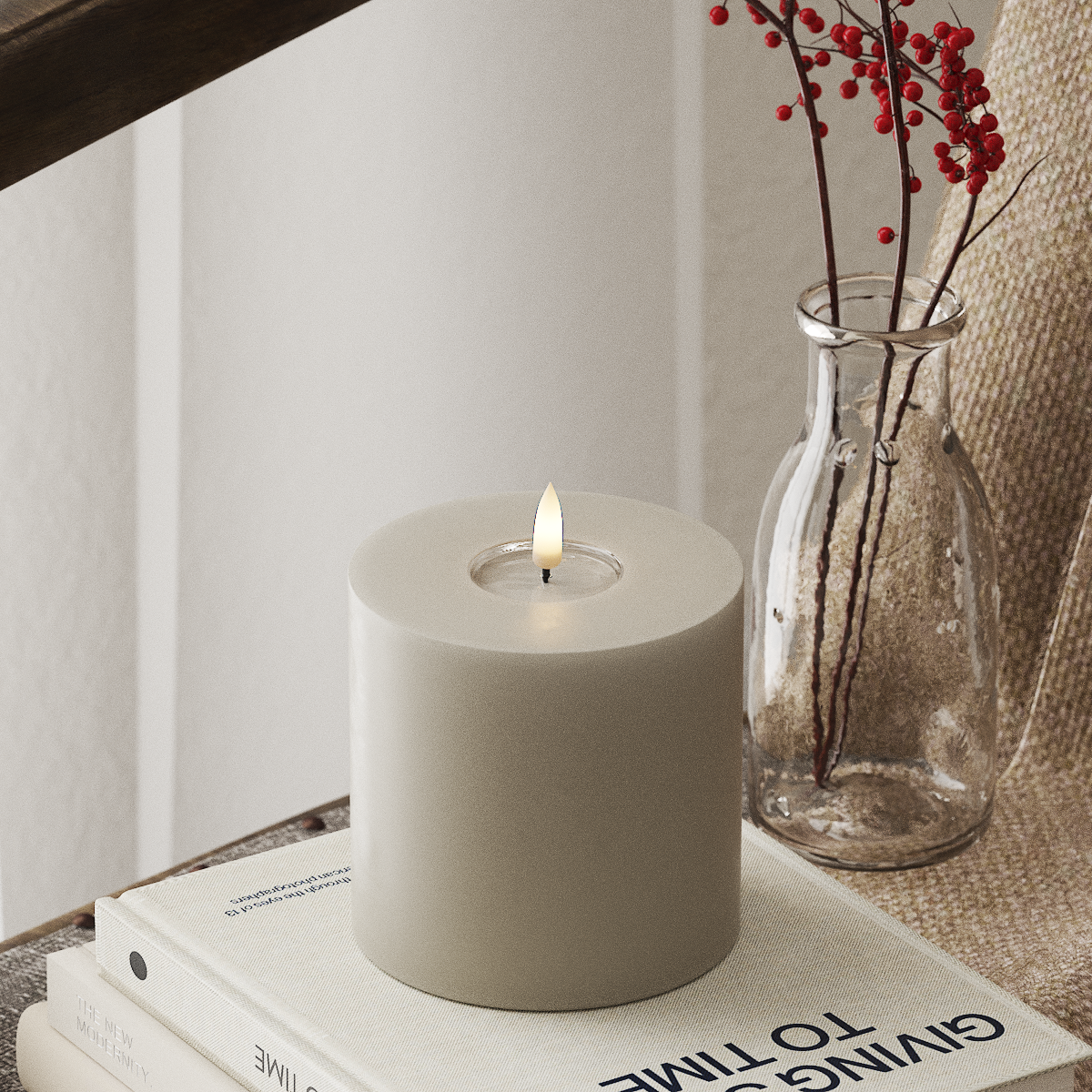 Deluxe Homeart LED blokinis šviestuvas Ø 10 x 10 cm Smėlio spalvos LED bloko lemputė 4