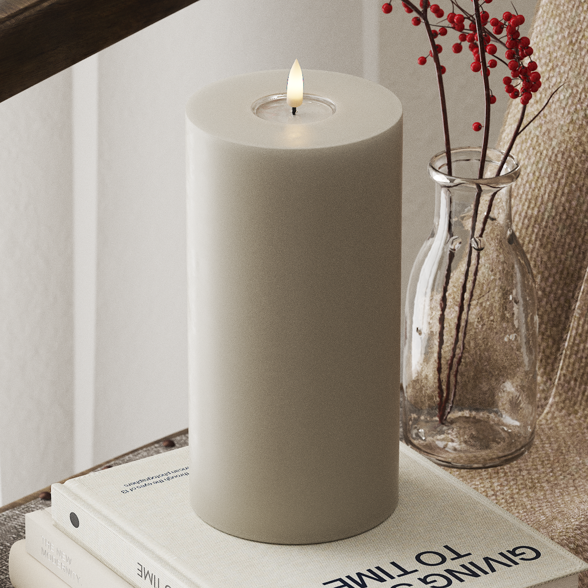 Deluxe Homeart LEDs Vela pilar Ø 10 x 20 cm Areia LEDs Vela pilar 4