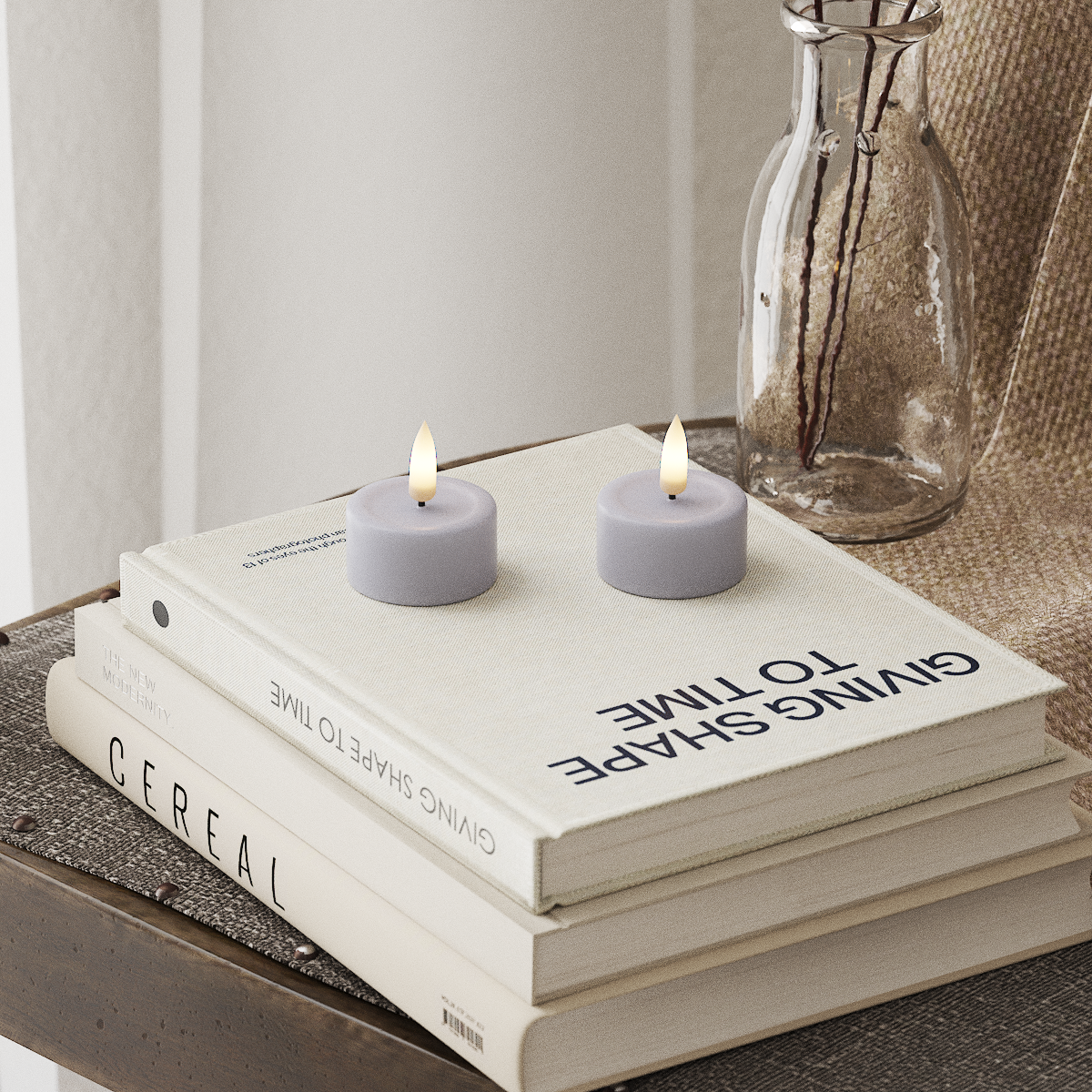 Deluxe Homeart Φωτιστικό τσαγιού LED 2 τεμ. Ξεθωριασμένο μπλε Φωτιστικό τσαγιού LED 4