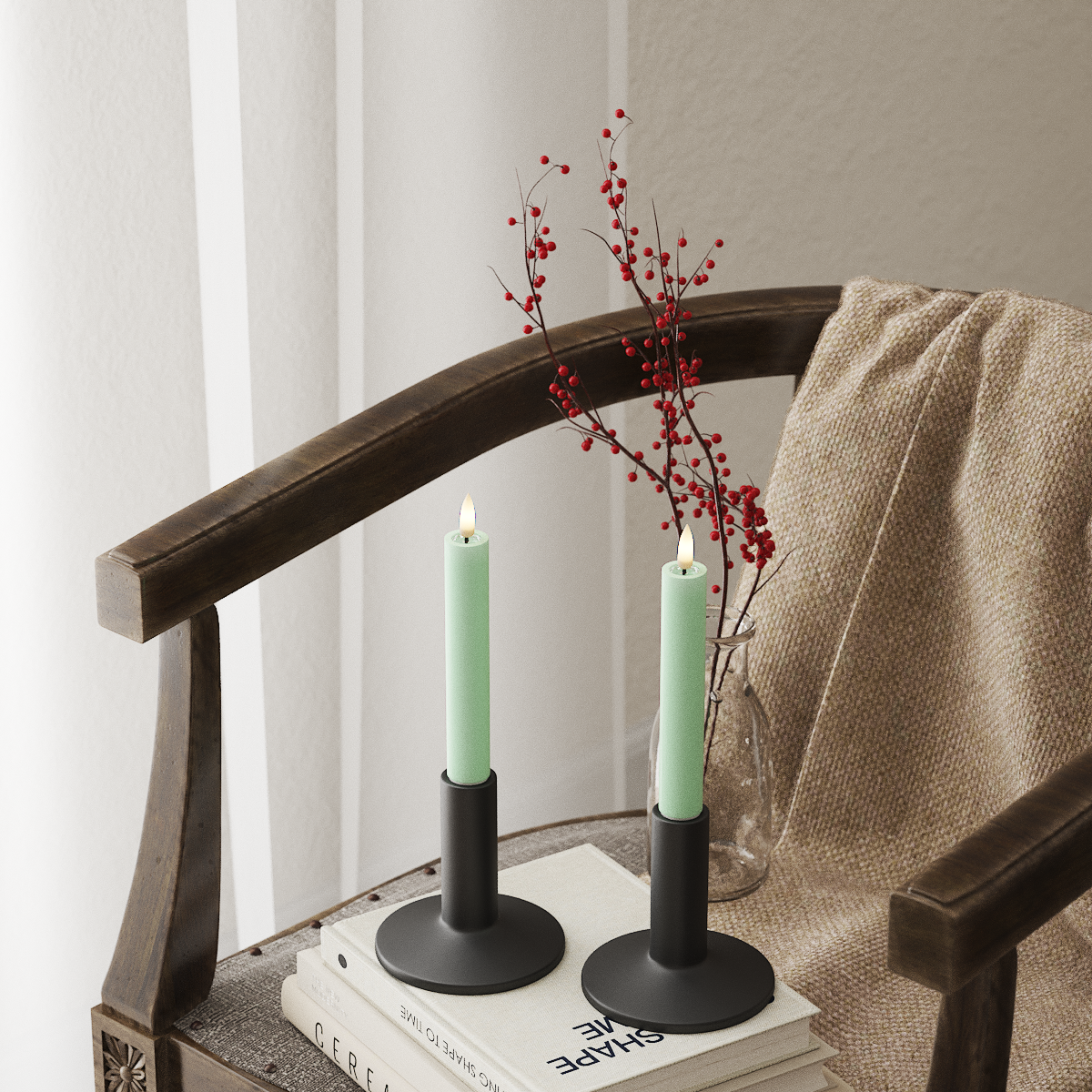 Deluxe Homeart LED φωτιστικό κορώνας 2 τμχ, Ø 2 x 15 cm Μέντα Φως κορώνας LED 4