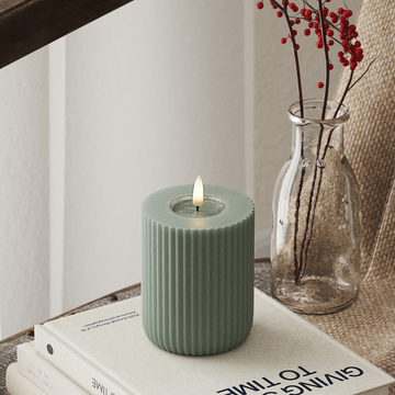 Deluxe Homeart Solid Stripe LED Block šviestuvas Ø 8 X 10 cm Šalavijų žalia LED forma 4