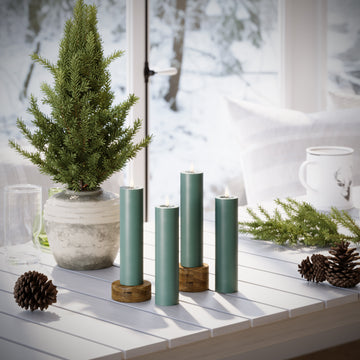 LIDERADO Vela pilar Ø 5 x 20 cm Verde jade - 4 pcs